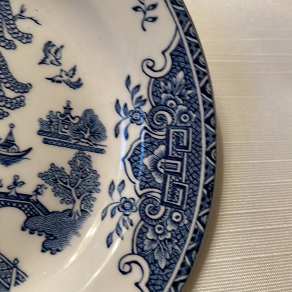 Enoch Wedgwood Tunstall England Schweppes blue Pagoda small bowl dish 4.75” - Picture 7 of 8